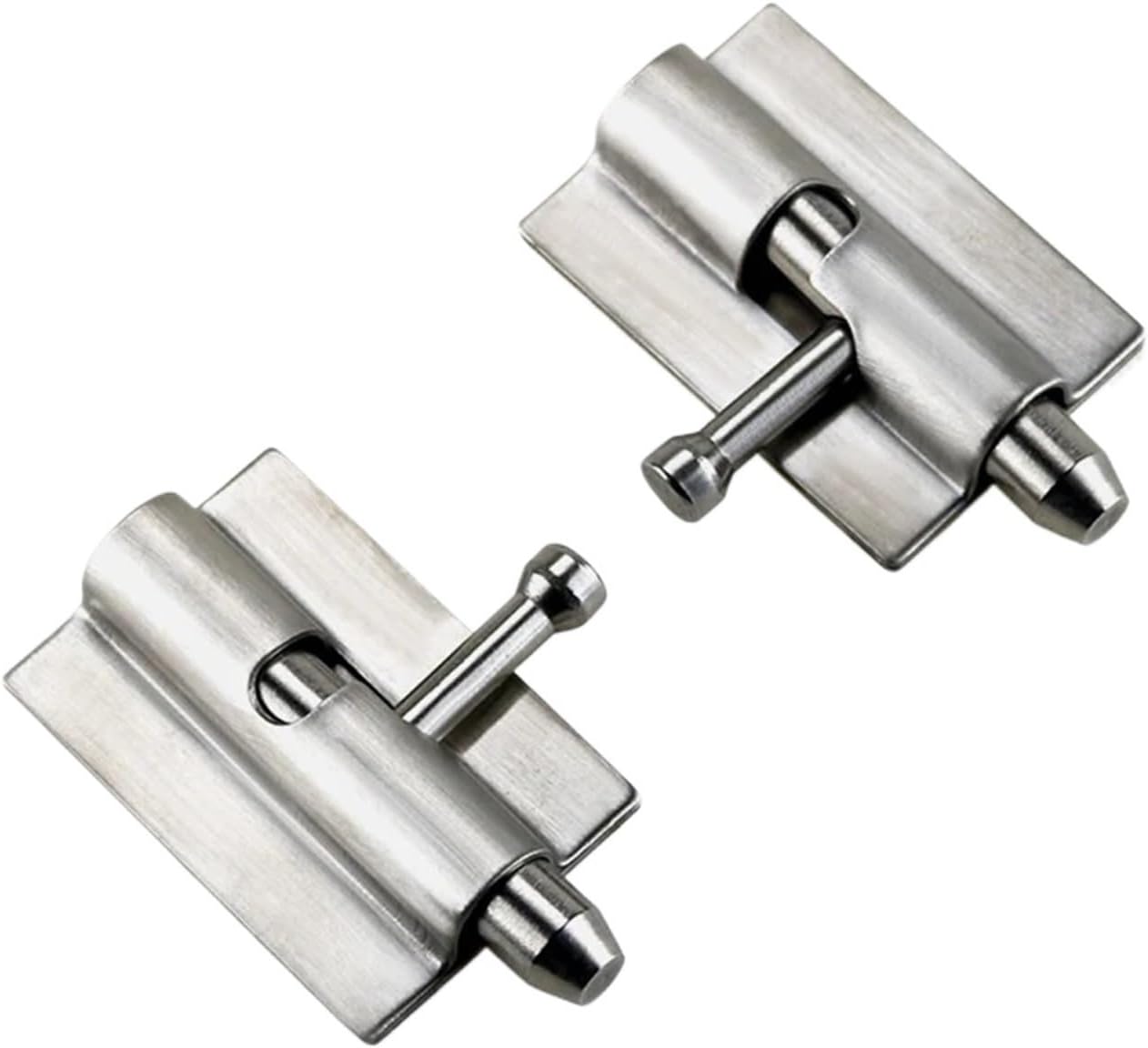 Latch Stainless Steel Bolt Door Bolt Partition Bathroom Cabinet Bolt Latch Double Head Square Door Pin 1Pcs(Left)
