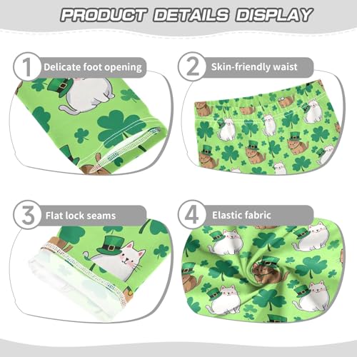 Cat Clovers Cute Pattern Girls Leggings Soft Comfortable Athletic Leggings Dancing Pants for 4-10 Years3