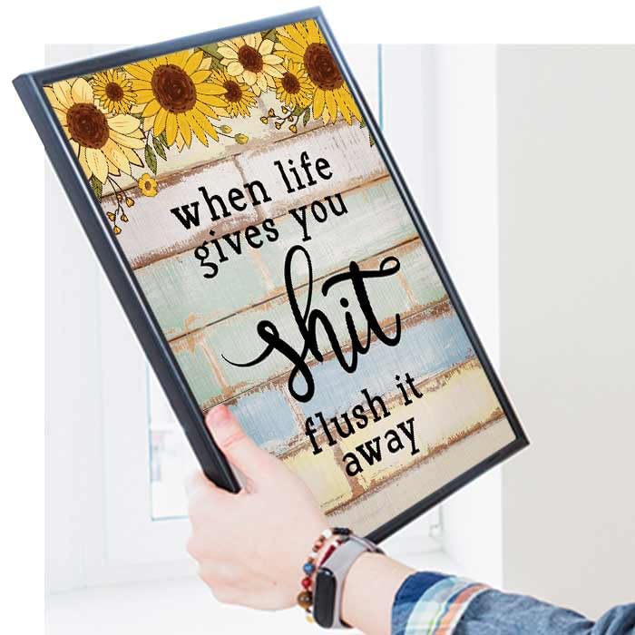 Image of Chaka Chaundh - Bathroom posters with frame - Washroom Quotes Frames - Toilet Quotes Wall Hanging - bathroom etiquette poster - bathroom rules poster - (14 X 11 inches)