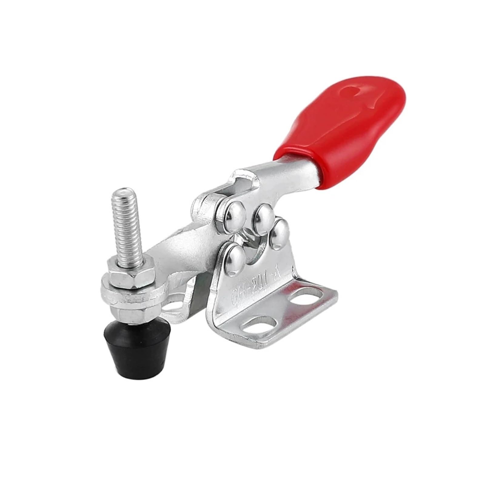Antislip Toggle Horizontal Clamp, 20pcs Red+Silver Home Garden Hand Tools Retracted Toggle Clamp for Woodworking Welding
