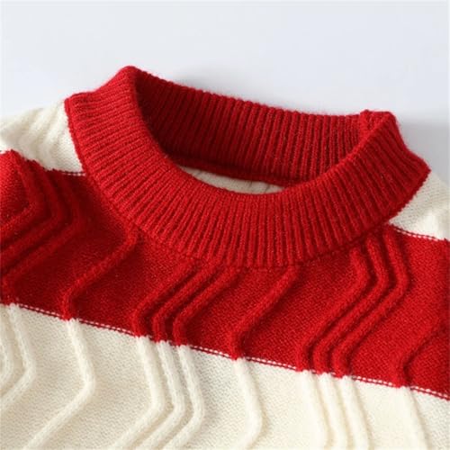 Men's Classic Winter Striped Christmas Pullover Korean Fashion Sweater Thick Warm Loose Sweater2