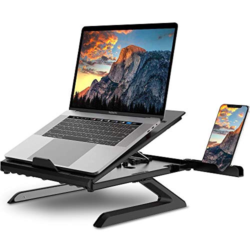 Preisvergleich Produktbild Phiraggit Laptop Ständer, tragbarer, höhenverstellbarer Laptop-Riser, Tablett zur Unterstützung der Wärmeableitung für Notebooks und Tablets, integrierte Faltbare Beine und Telefonhalter