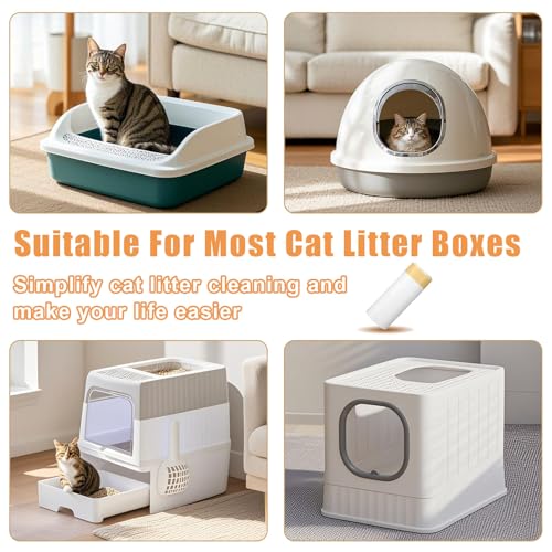 58 * 35 cm Katzenklo Beutel 20 Stück – M Reißfeste Katzenklo Tüten mit Zugband, Extra Starke Müllbeutel für Katzentoilette, Hygienische Einlagen für Katzenklo Mülleimer