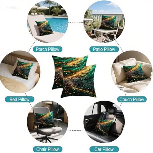 Housse coussin 65x65cm imperméable anti-tache lin vert vintage - 7