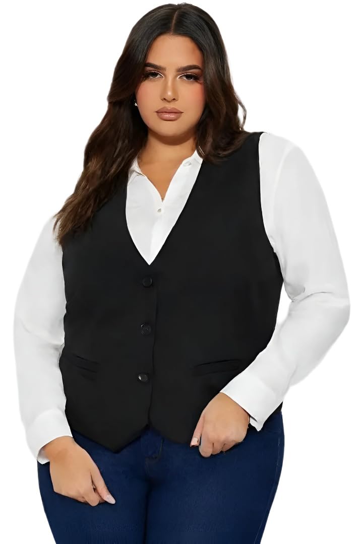 TIPTOP TRENDS Women's Black Waistcoat-Slim Fit Western Waistcoat for Women & Girls-picture-30
