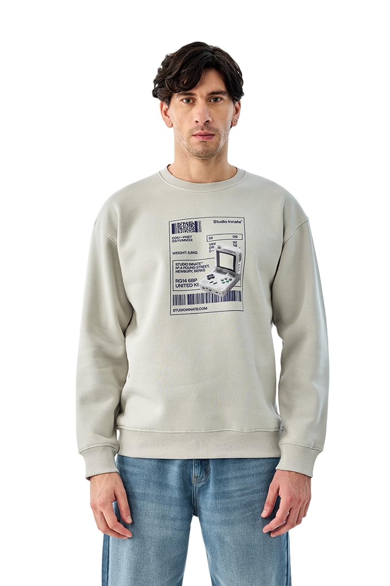 snitch Men's Sweatshirt | Stylish Graphic Print & Crew Neck Design | Comfortable Cotton Blend Regular Fit Full Sleeve Pullover for Casual & Winter Wear-picture-43