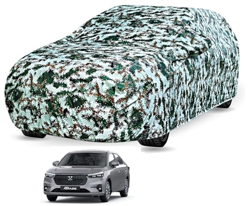 Image of Auto Hub Car Cover Compatible with Amaze (Model- 2024-Till Date) with Mirror Pocket, Soft Cotton Lining, Amaze Car Cover Waterproof - Forest Look