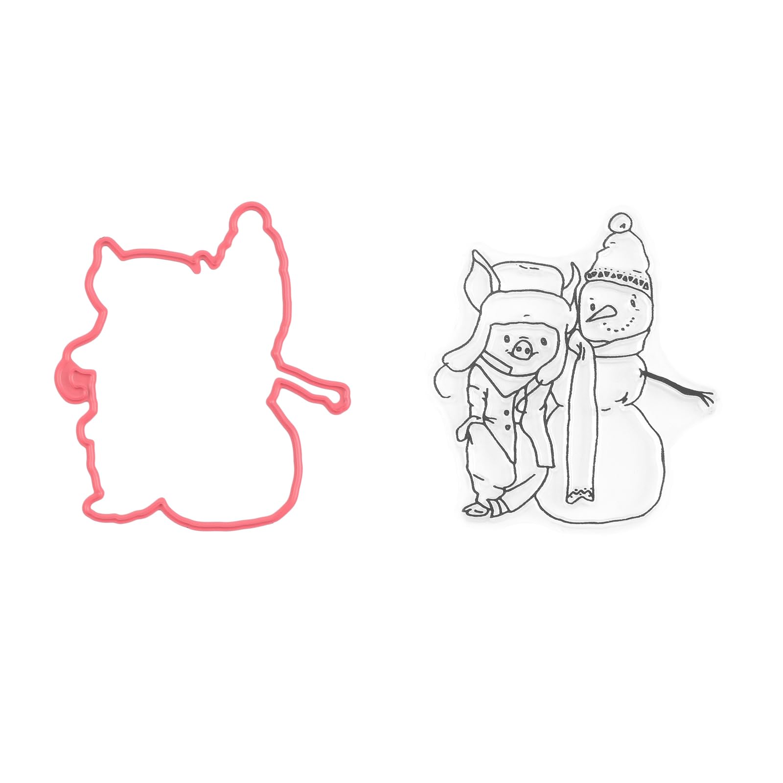 Nellie's Choice Cutting Die and Clear Stamp Christmas, Animals, 5.6 x 6.3 cm, Card Making Supplies, Metal Dies for Scrapbooking, DIY and Paper Crafts, Multiple Colors, 56x63mm