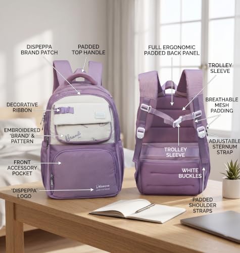 Image of ADSON kawaii Girls Travel School Bag|Backpack Of Large Capacity Aesthetic Stylish Girls Korean Laptop Bag Rucksack for School |College Bags Cute Bookbag for Teens Water Resistance 18 Inches