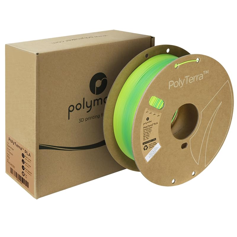 Image of Polymaker Matte PLA Filament 1.75mm Summer, Green Multicolor Gradient, 1kg - PolyTerra 1.75 PLA Filament