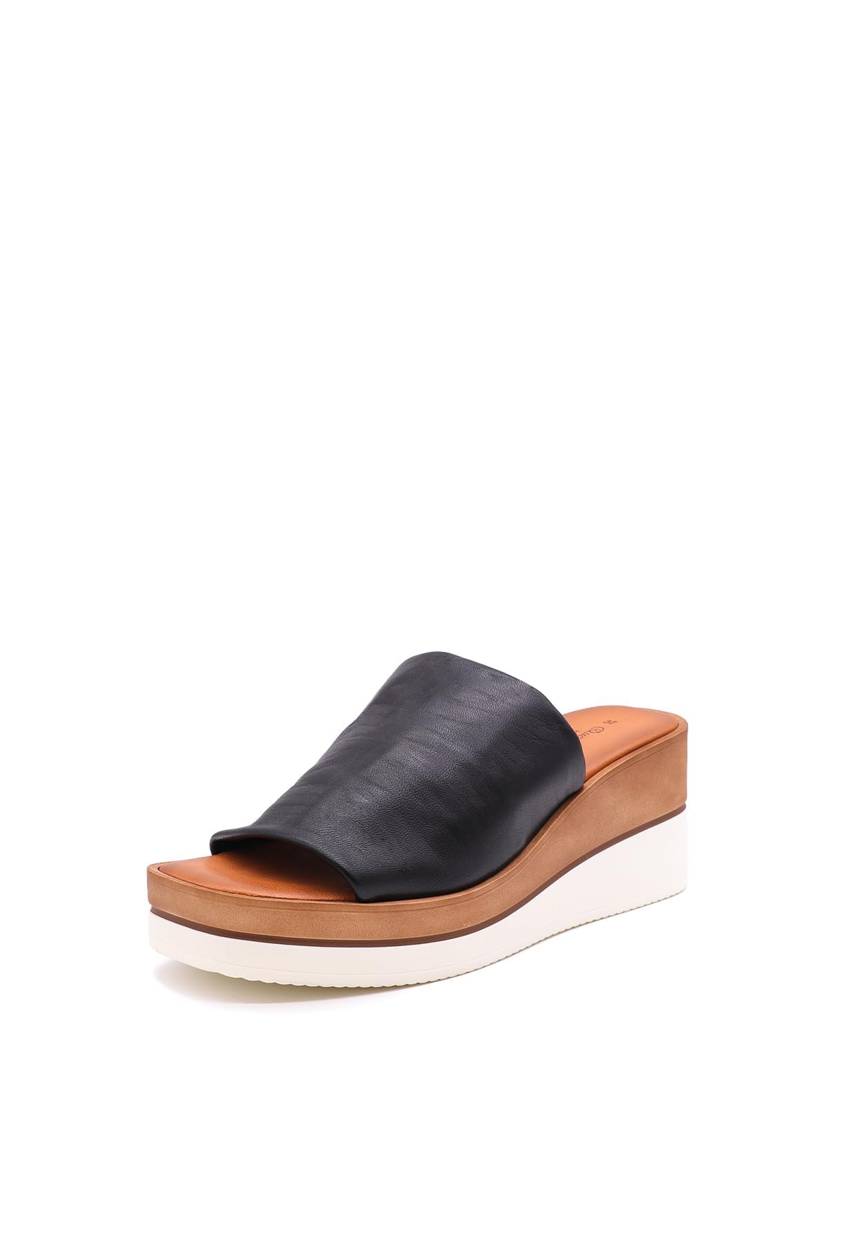 QUEEN HELENA Sabot in Pelle Sandali con Zeppa Donna 15998