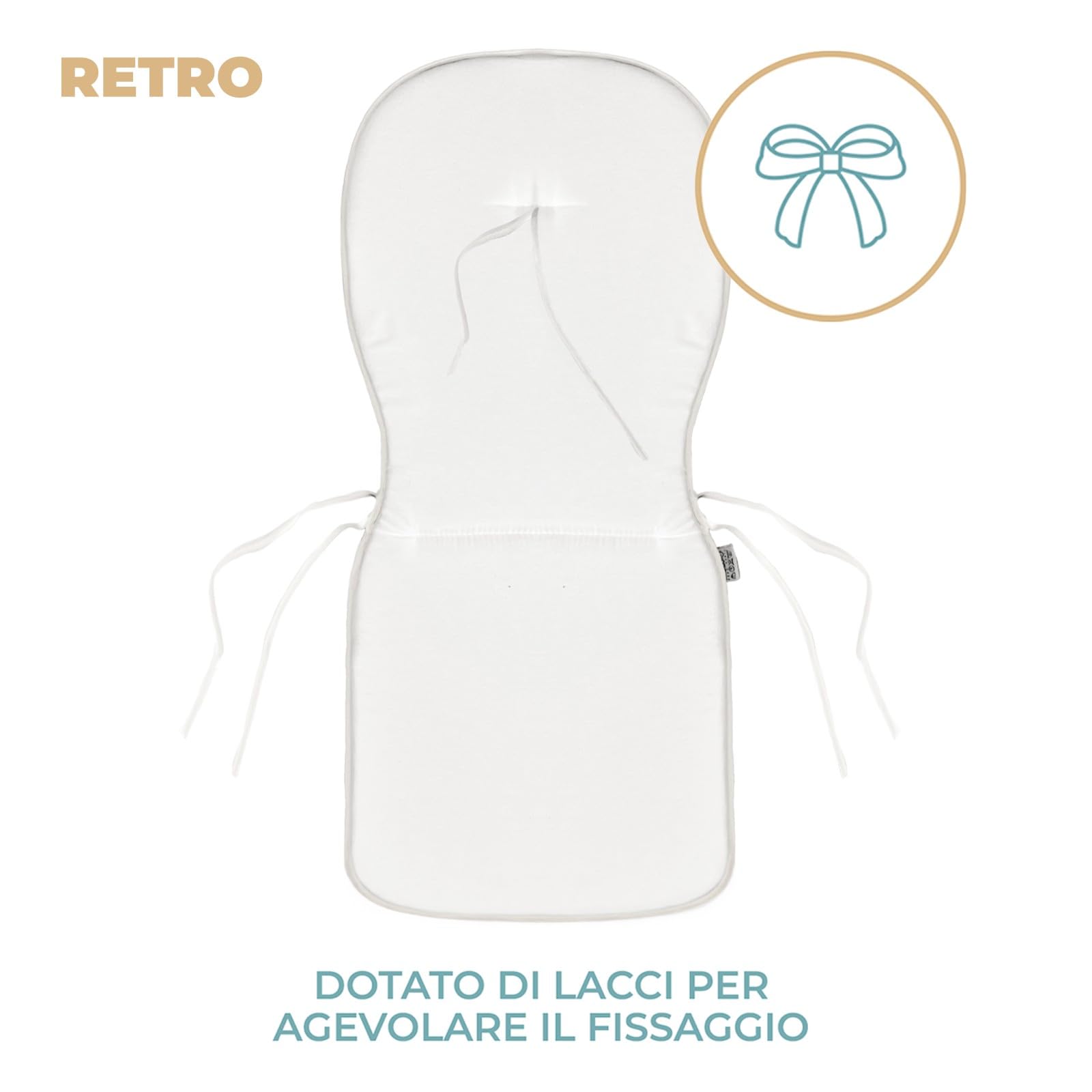 PARAMAISON Cuscino Sagomato con Schienale, Set 2 Pezzi, Antiscivolo con Laccetti, Imbottiti e Lavabili, per Cucina e Giardino Interno Esterno| 38x38x42 cm Riga Verde
