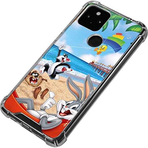 Skinit Clear Phone Case Compatible with Google Pixel 4a 5G - Officially Licensed Looney Tunes Beach Design