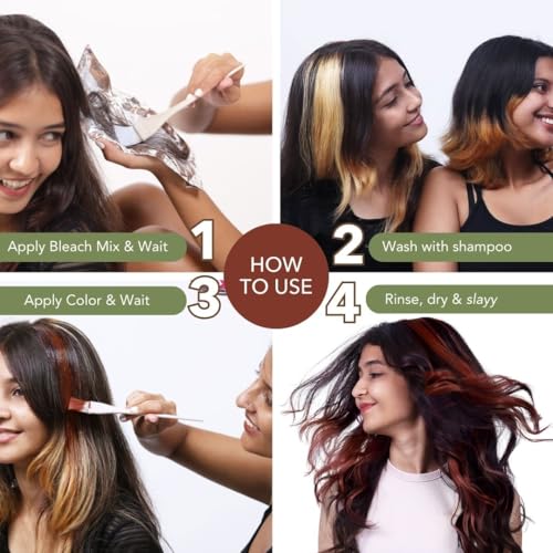 Image of Paradyes Semi-permanent Chocolate Brown DIY Conditioner Based Hair Colour 120 gm and Lighten Up! Bleach Pack 30 Vol. for all Hair Types