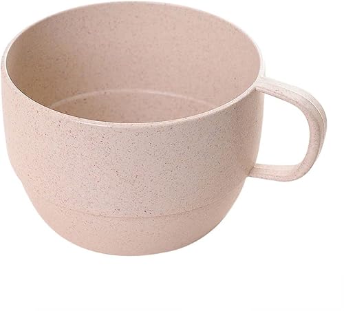 Tazas pequeñas de desayuno de paja de trigo, taza de café irrompible, taza de leche, vasos para jugo, té, gachas de avena, avena (beige)