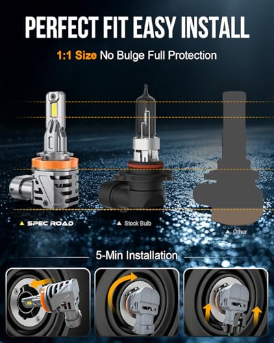 Image of H11 9005 Fog Light Bulbs Combo, Super Bright 120,000LM 1000% Brighter,True 1:1 Mini Halogen Size, 2026 Updated Light Bulbs, Off Road Light or Fog Light Bulbs, Pack of 4
