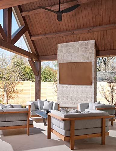 iBirdie Outdoor Waterproof and Weatherproof TV Cover for 60 to 65 inch Outside Flat Screen TV - Brown Cover Size 58''W x 37''H x 5.5''D - 2