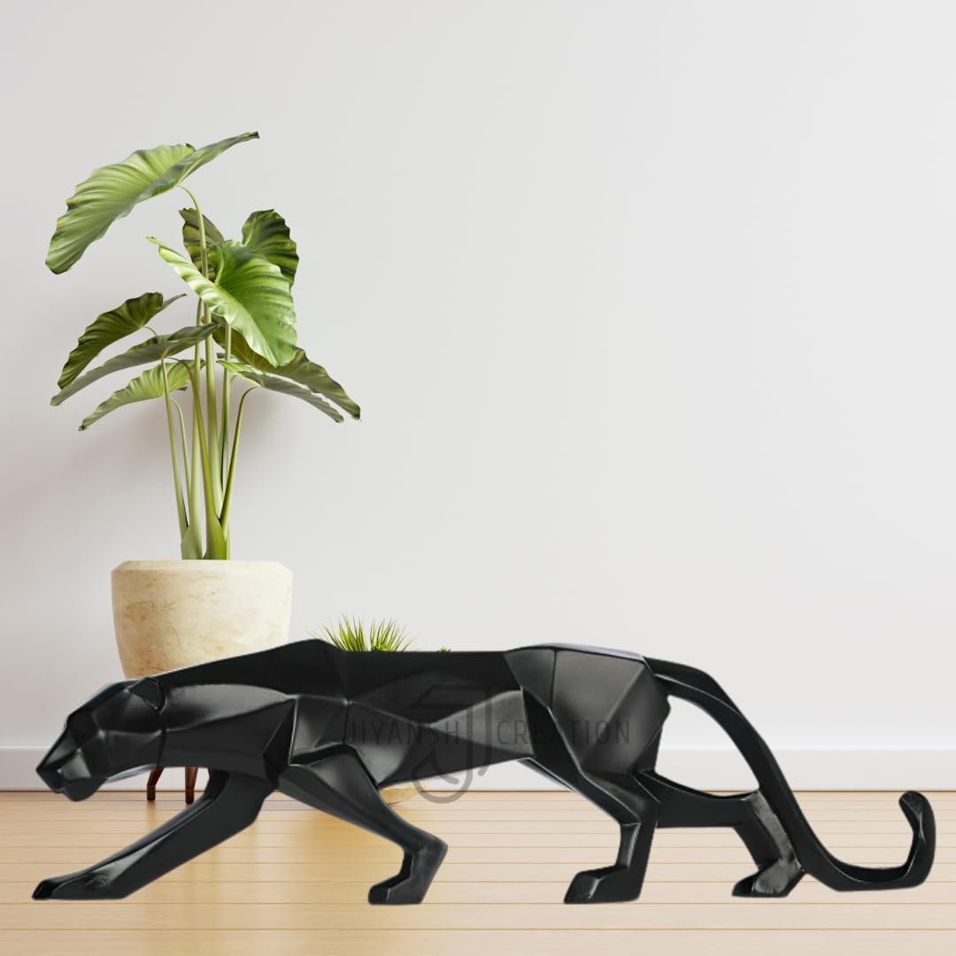 Presents Black Jaguar Showpiece for Home Decor/Black Panther Statue for Living Room Decor (Black Jaguar Showpiece)