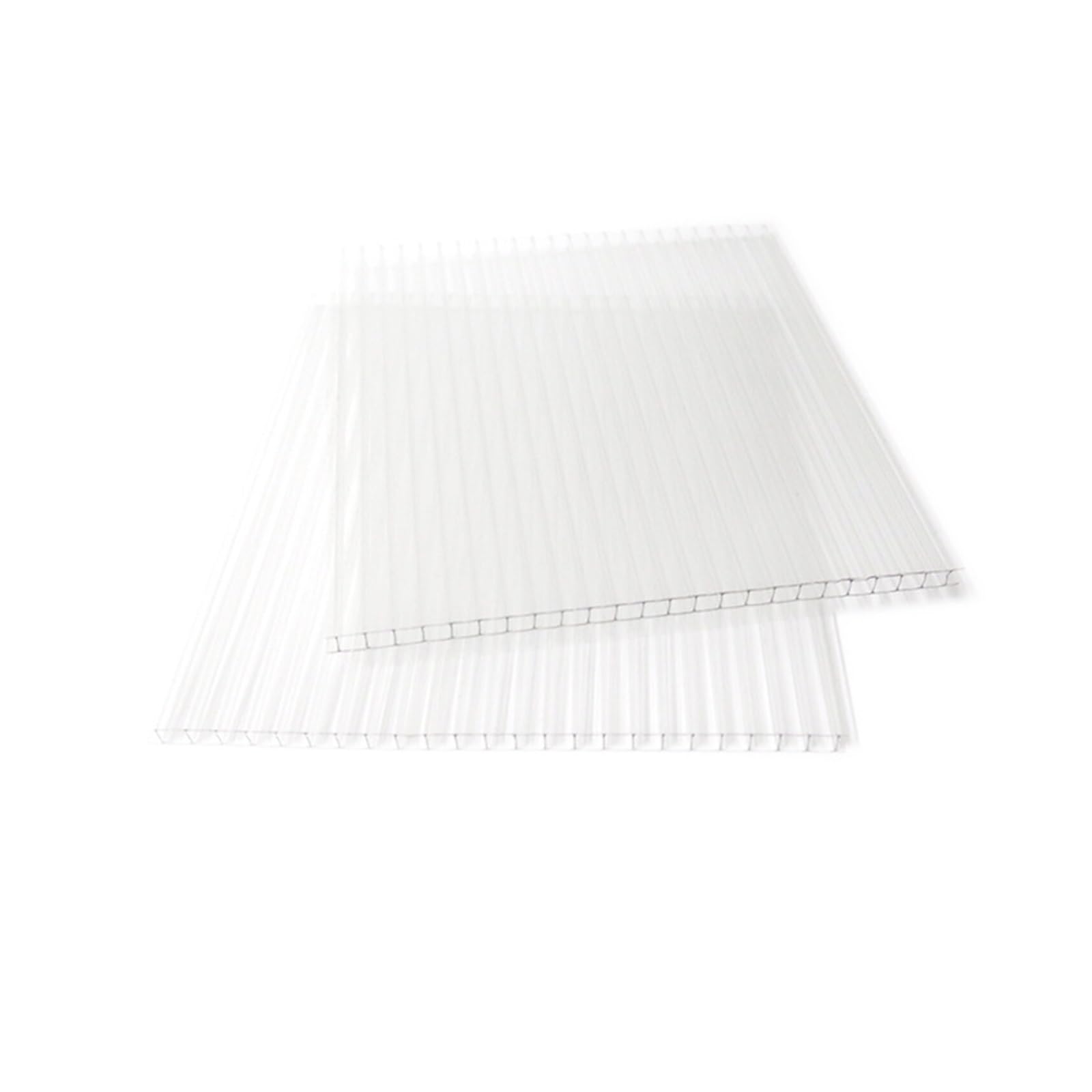 Policarbonato Celular Panel Doble Pared Placa para Invernadero, Transparente,Resistente A UV Placa Alveolar Policarbonato, Transparente, Gran Espesor(4' x 2' x 0.16" 6Pack)