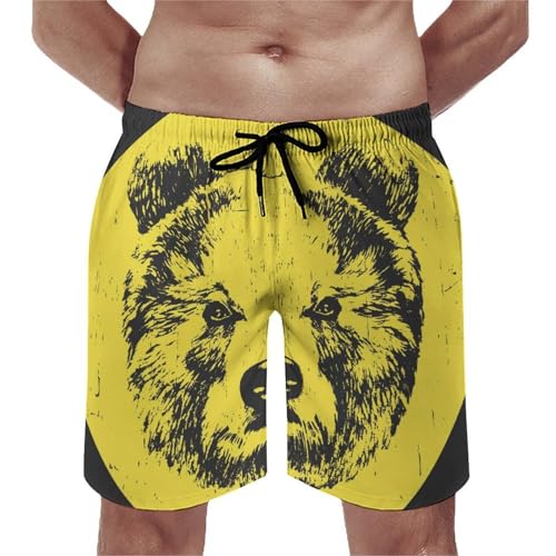 Short de bain homme ours rétro au séchage ultra rapide pour l'été