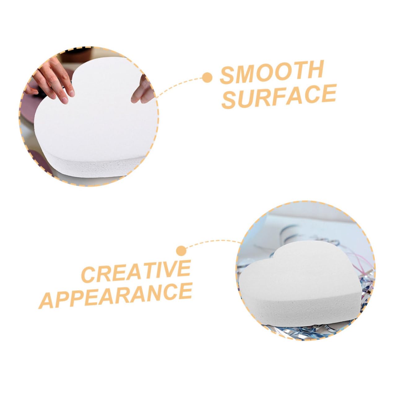 VICASKY Gâteau et Entraînement de Techniques de Pâtisserie Modèle en Mousse Blanc de Cœur Accessoire Créatif pour Décoration de Mariage pour Fêtes Spéciales