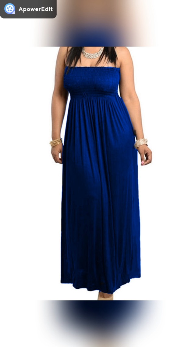 811 - Smocked Chest Strapless Tube Long Maxi Beach Cover-up Dress (Apple  Green, S) at Amazon Women's Clothing store