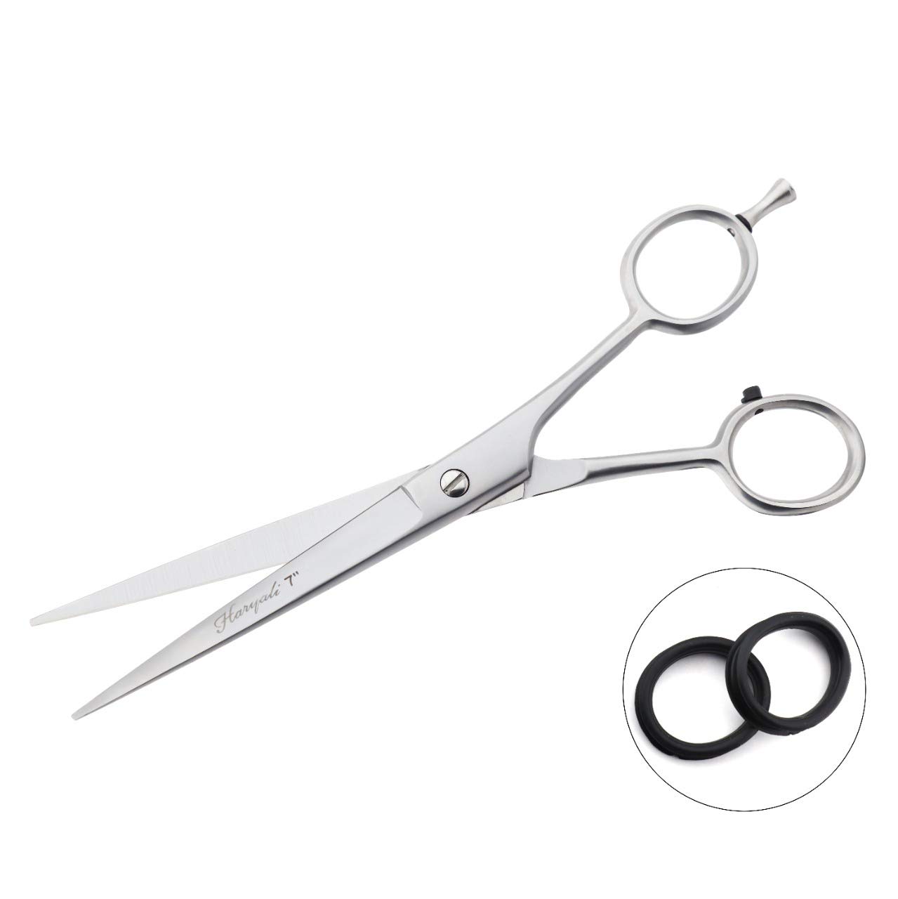 Haryali London Men's Silver Professional Hairdressing Barber Scissors Hair Cutting Salon Shears - Overall Length 7.0" With Razor Sharp Edges