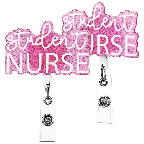 Tofficu Retractable Badge Reel Holders 2 Pack 2.59X1.57X0.39 Inch Student Nurse Badge Clips for Healthcare Professionals and Students