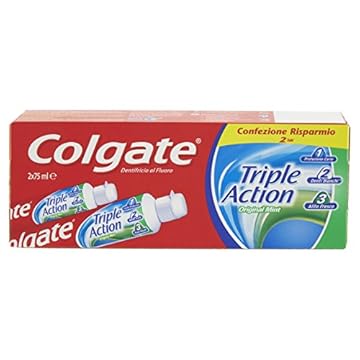 Colgate Triple Action, Dentifricio, Confezione da 2 x 75 ml