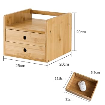 Amazon｜MJKQ9 竹製 収納ボックス 25*20*20cm 小物収納 卓上収納