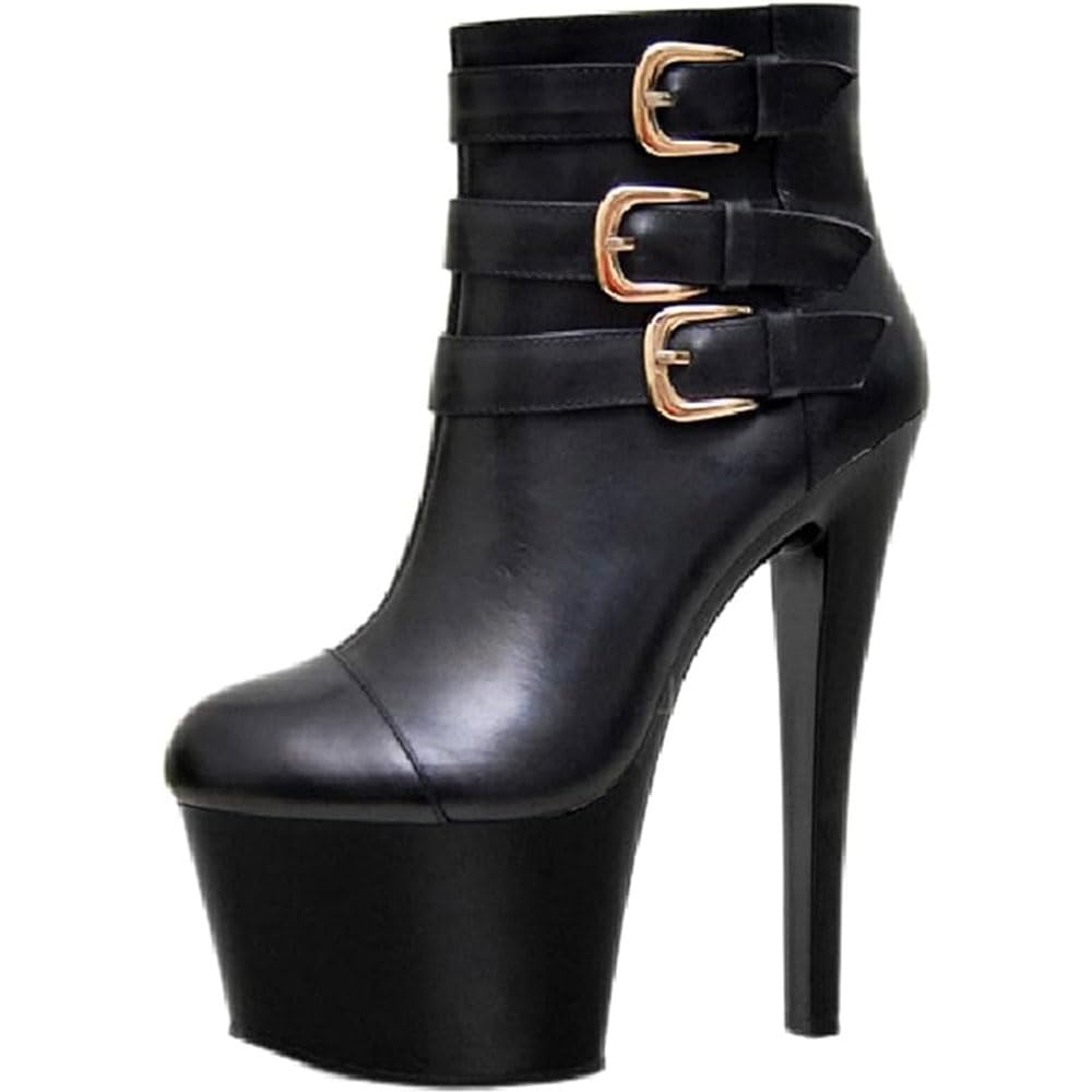 Czarne buty damskie szpilki platforma botki z bocznym zamkiem błyskawicznym seksowne buty do tańca na rurze plus rozmiar buty do striptizerki do klubu nocnego pompki/czarny/43E