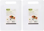 Luciano Housewares Durable Plastic Cutting Board, Chopping Board for Kitchen Use, Ideal for Cutting Vegetables, Fruits, and Meats, Kitchen Essentials, White, 9.25" x 5.5" x 0.19"