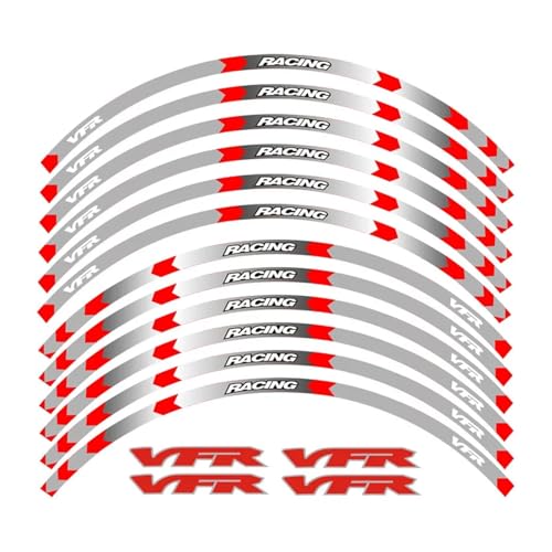 Bandes Jantes Moto Jante Réfléchissante À Rayures Adaptée À VFR VFR750 VFR800 VFR1200 VFR1200F(Multi-colored D)