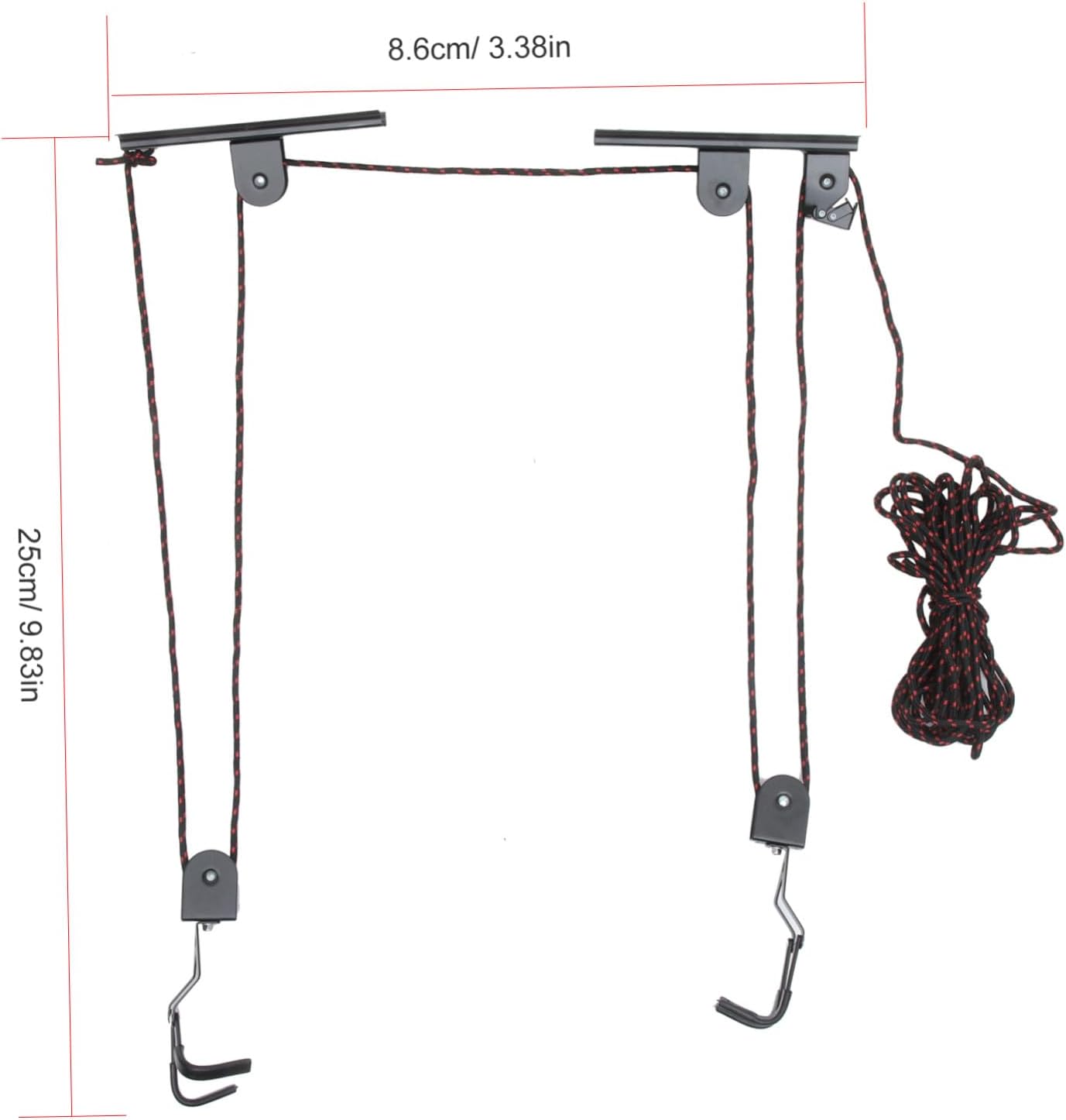 BESTYASH Heavy Duty Bike Rack Ceiling Mount Bike Storage Hanger with Pedal Hook Black Bicycle Hoist Lift for Garage Indoor and Space Saving Random Color