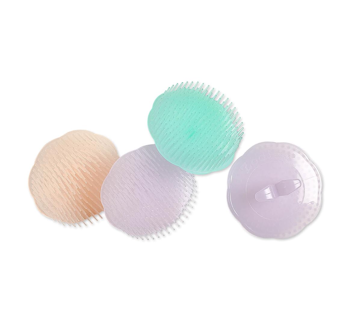 generic Zodiac Round Finger Combs, Set of 4, Pastel Colours, Soft Bristles for Hair Detangling and Washing-picture-34