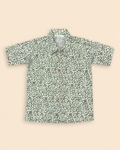 Image of A.T.U.N. (ALL THINGS UBER NICE) Boys 100% Cotton Printed Shirt | Half Sleeve Smart Casual Shirt for Kids | Soft Breathable Button Placket Top
