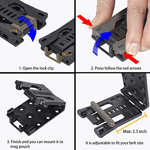 Idogear Mag Pouch 5.56Mm Rifle Magazine Pouches 7.62Mm Molle Softshell Universal Mag Carrier For M4 Ar15 M16 Ak Magainzes (Z.black-Molle&Belt Clips Set) #TOP2