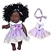 Uteruik Bambola Nera Bambola Nera 30 Pollici Africano Americano Bambola con Abito in Pizzo Gonna Abbigliamento per Ragazze Regalo di Compleanno (#A)