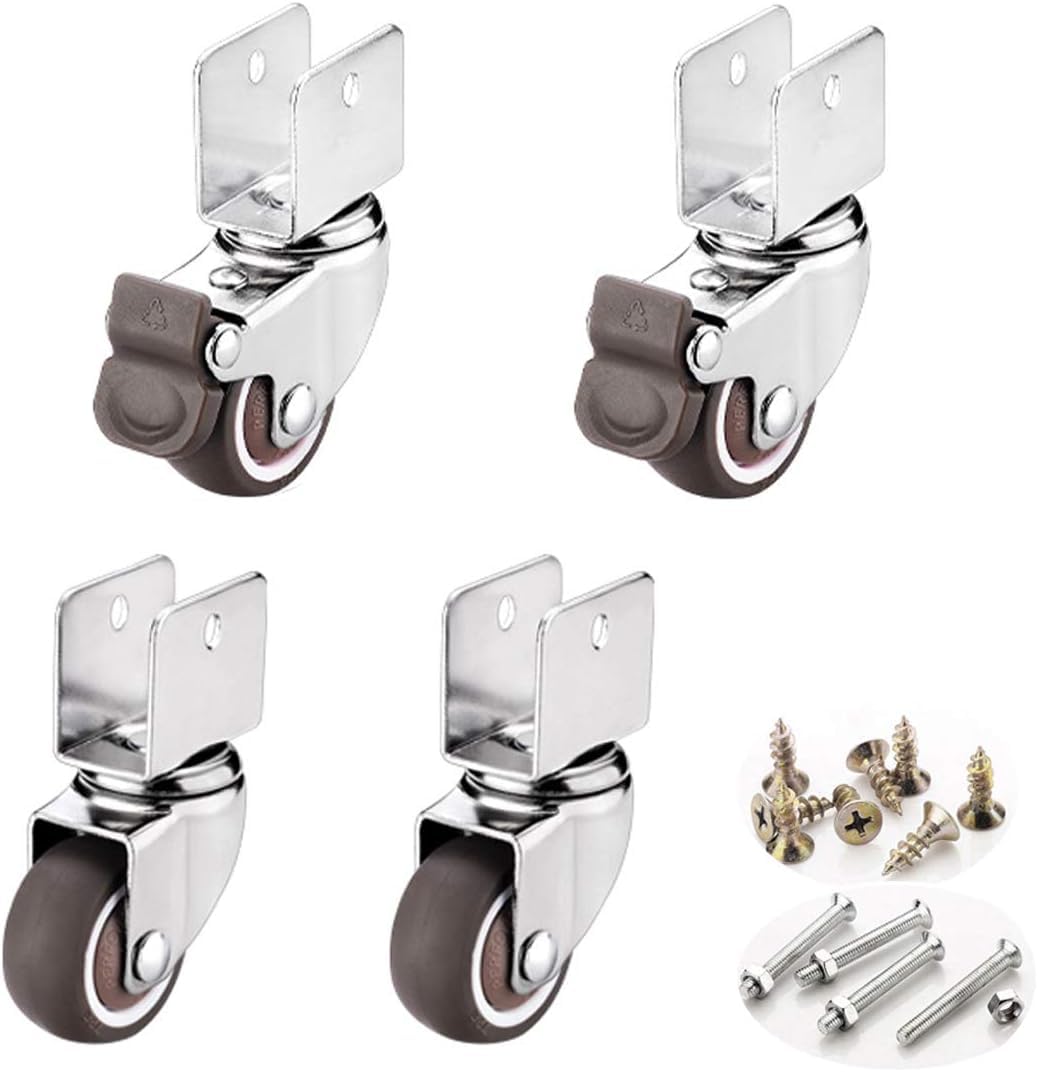 Ruote girevoli, Ruote girevoli da 1,25" e 32 mm, Ruote girevoli per Piccoli mobili (Freno + Universale, 18 mm/0,7 Pollici)