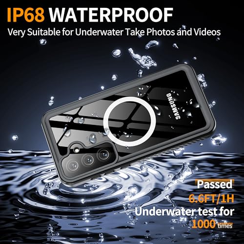 Image of ANTSHARE Magnetic for Samsung Galaxy S25 FE Case, Waterproof with Built in Screen Protector & Camera Protection, [Compatible with MagSafe] [IP68 Underwater], Full Body Rugged Phone Case 6.7'' - Blue
