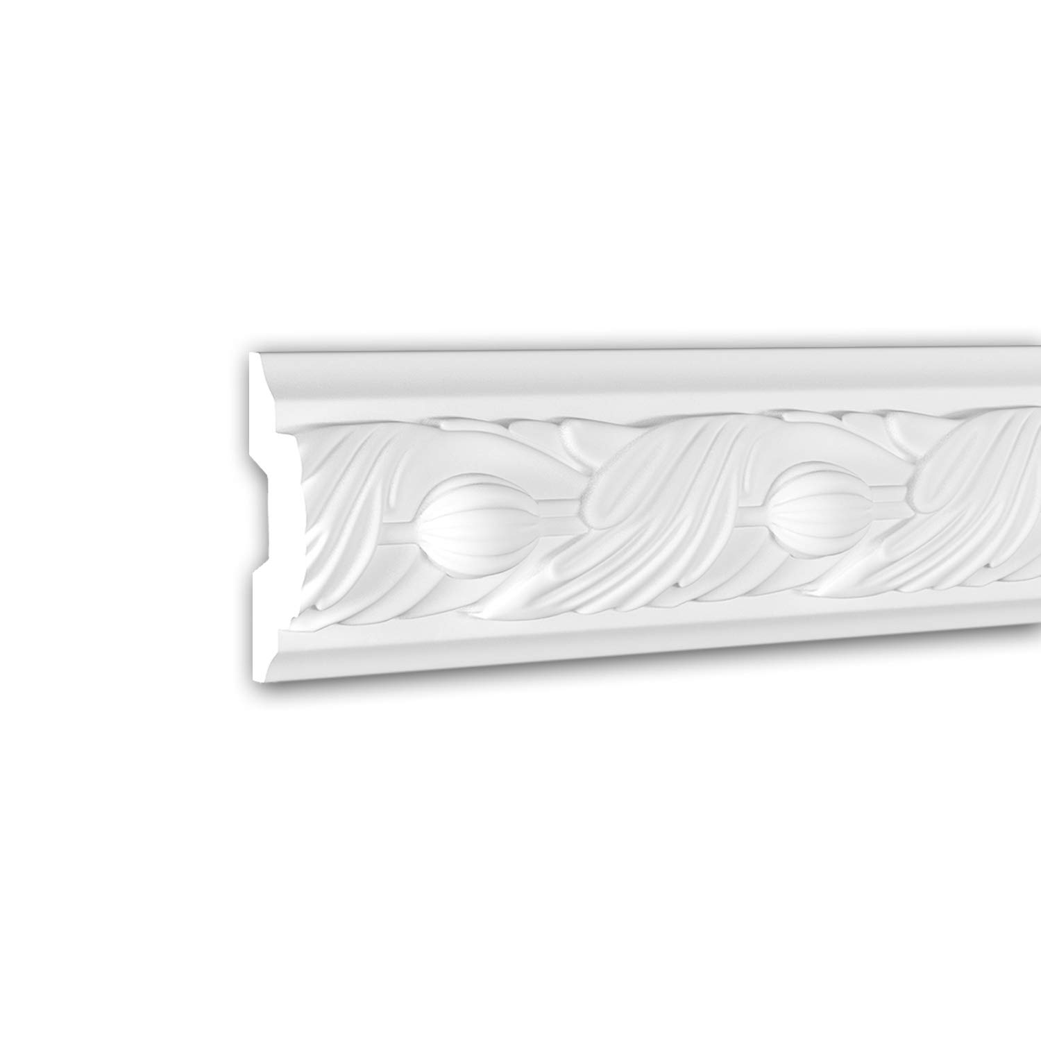 Cimaise flexible Profhome 151348F moulure décorative haut de gamme en polyuréthane blanc