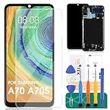 Incell for Samsung Galaxy A70 Screen Replacement for Samsung A70 LCD for Samsung A70 Display for Samsung A70 Digitizer SM-A705W SM-A705FN Touch Screen Assembly Repair Parts Black with Frame