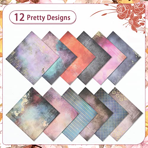 24 Patterned Papers For Crafts 12"X 12", Diy Photo Frame Background Decorative Page Single-Sided Patterned Paper Pack For Cardmaking Photo Frame Decor #TOP1