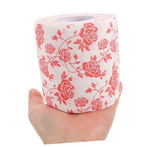 Papel higiénico estampado floral rollos de pulpa de madera para baño de hogar 3