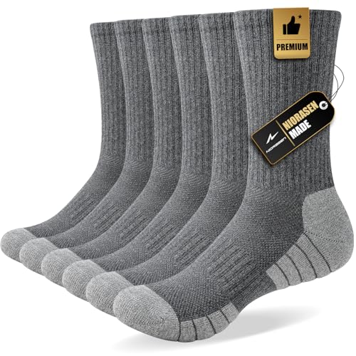 Niorasen Socken Herren Damen, 6 Paar Atmungsaktive Wandersocken...