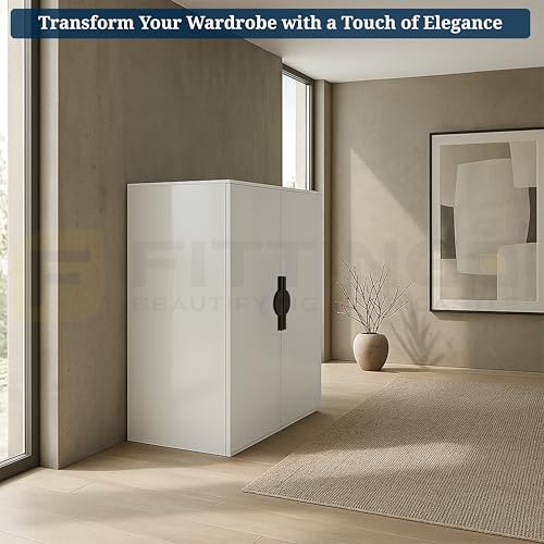 Image of Polo 19 cm Aluminum Wardrobe Handle /Black TT Finish /160mm Hole to Hole /Modern Wardrobe & Cabinet Pull Handle for Home & Office Furniture /Wardrobe Door Handle - Pack of 1(Right)