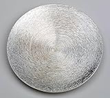 Hergestellt in Handarbeit Kerzenteller, Dekoteller aus Alu gewölbt in Silber Ø 14 cm