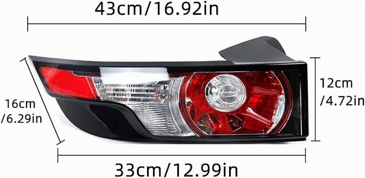 Auto Blocchi Fari Posteriori per Land Range Rover Evoque (2011-2015), Fanale Posteriore Indicatore di direzione Lampada Freno Fendinebbia Posteriore,A/Only 1 Right