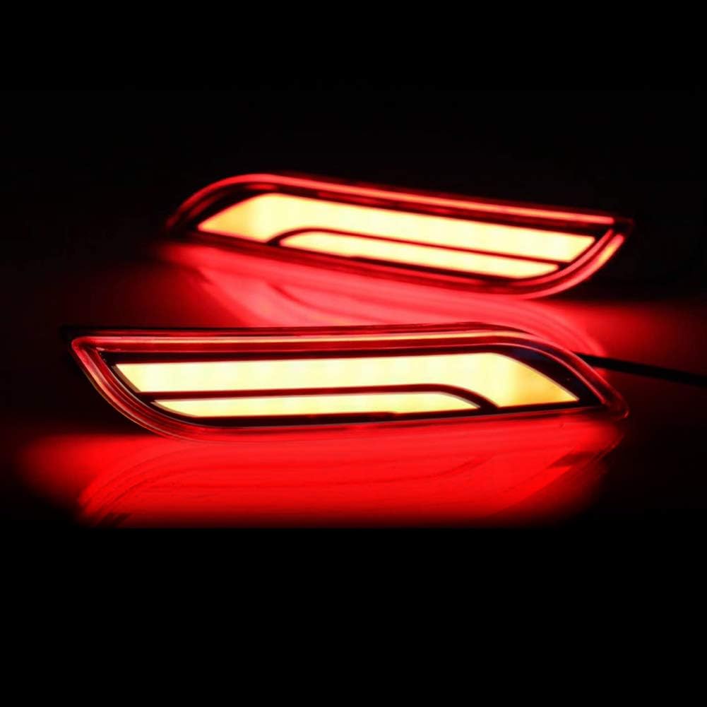 GTINTHEBOX 3D Optic LED Rear Bumper Reflectors Brake Tail Lights and Sequential Turn Signal Lamps for 2018 2019 2020 2021 2022 2023 2024 Toyota Camry - Red Lens