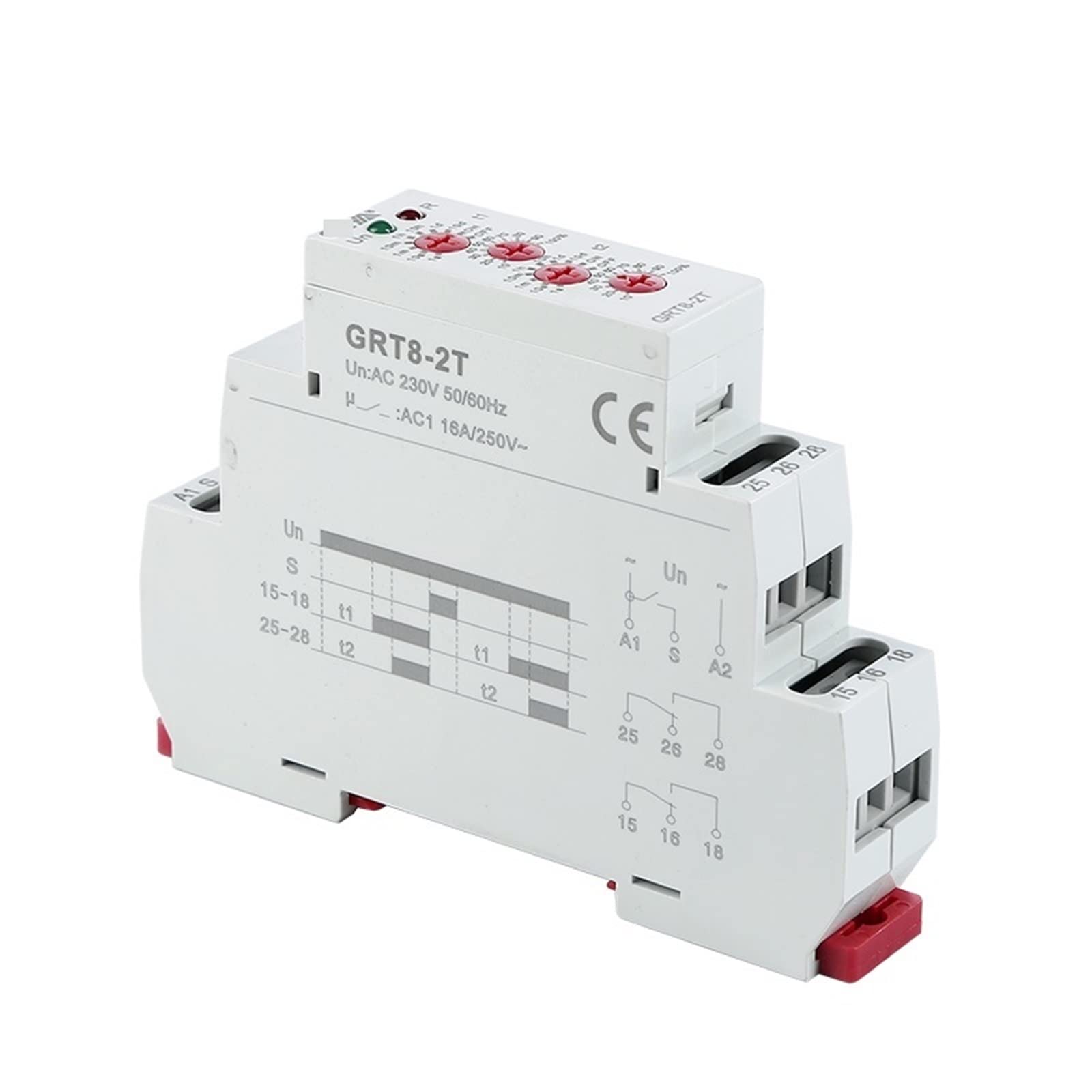 GRT8-2T Relè temporizzato a doppio ritardo AC230V O AC/DC12V-240V Tipo di relè DPDT 1 pz(2SPDT AC230V)